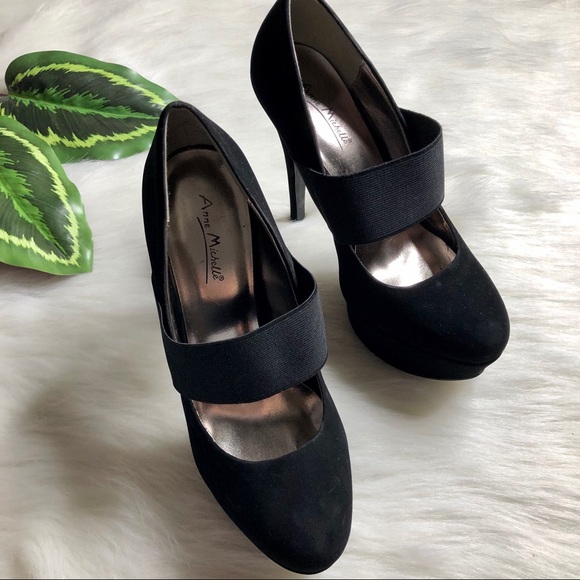 AKIRA Black Strap Stiletto Platform Heels Size 8.5 - Picture 8 of 9